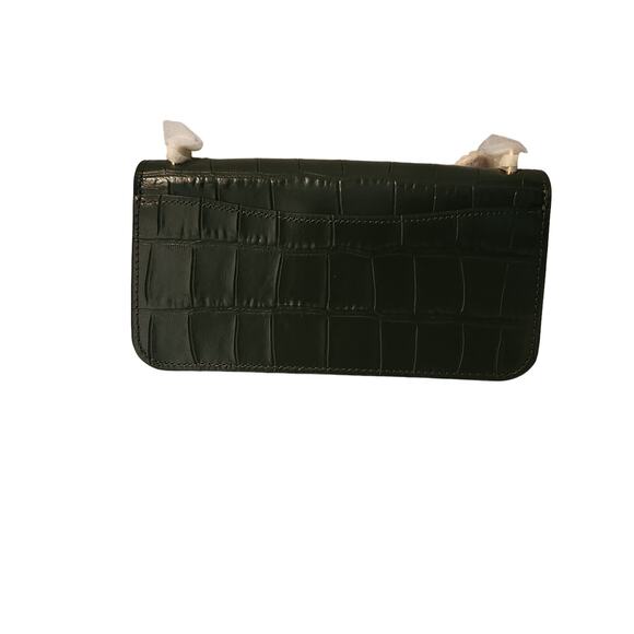 Coach Morgan Dark Green Croc Embossed Leather Crossbody - Picture 6 of 9